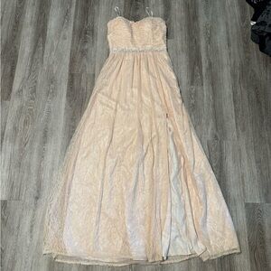Pale Peach Floor Length Dress